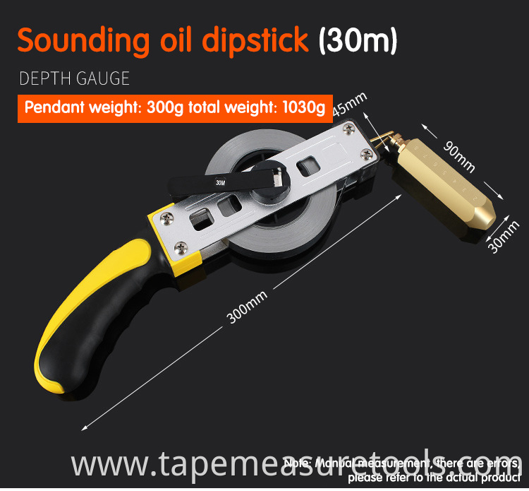 Wholesale custom oil dipstick 10m 15/20/30m oil well with depth sounding ruler sounding oil dipstick Copper hammer ruler